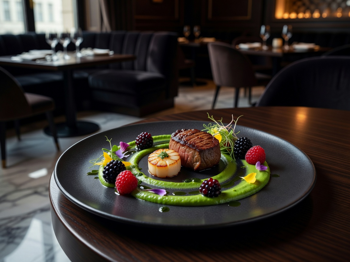 Gourmet dish at a high-end restaurant