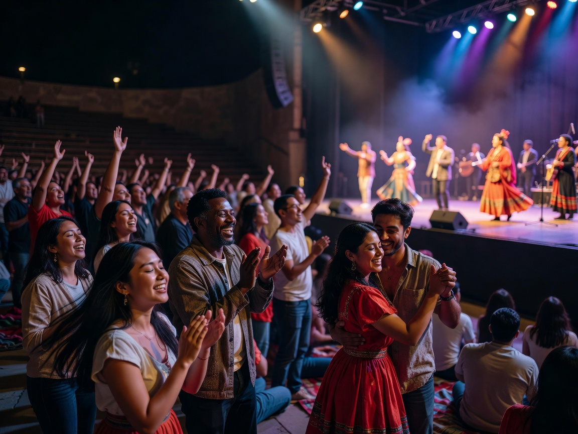 People enjoying a cultural concert event
